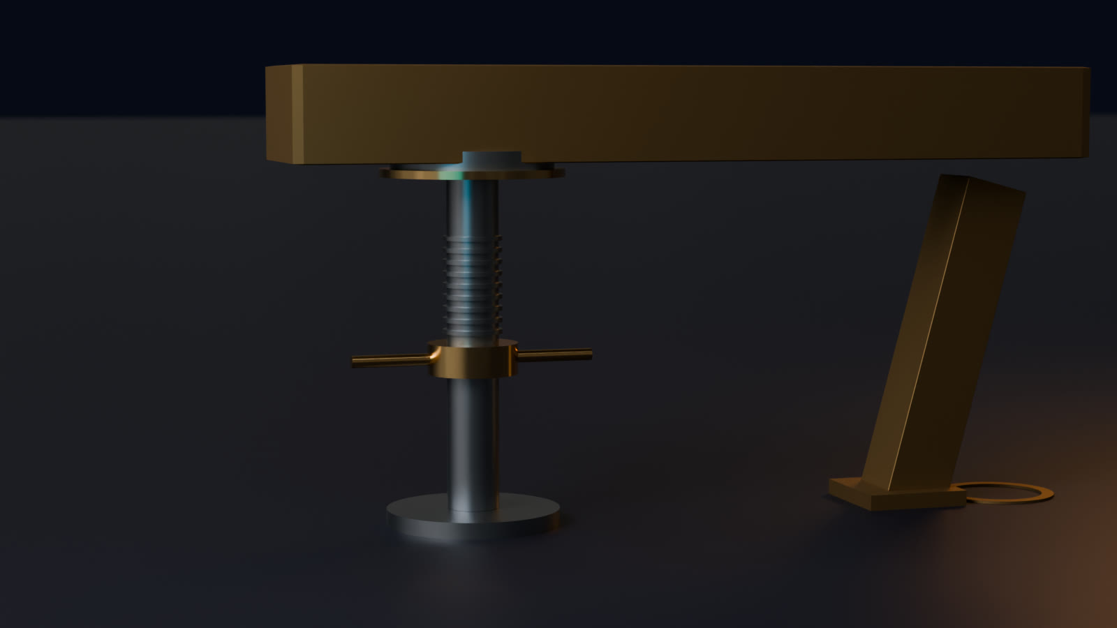 A screw jack carries the beam while the original post is lifted out from under it